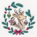 Merry Deer & Chipmunk in Watercolor