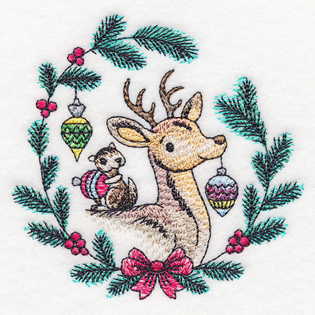 Merry Deer & Chipmunk in Watercolor