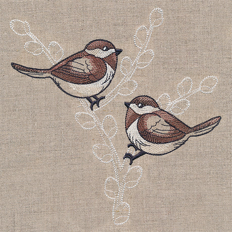 Cheery Chickadees on Branches