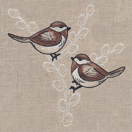 Cheery Chickadees on Branches