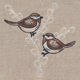 Cheery Chickadees on Branches