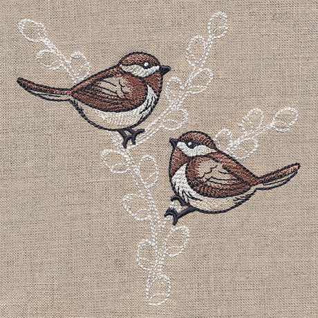 Cheery Chickadees on Branches