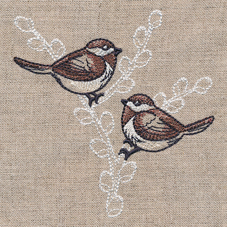 Cheery Chickadees on Branches