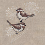 Cheery Chickadees on Flower Stems