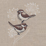 Cheery Chickadees on Flower Stems