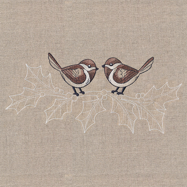 Cheery Chickadees on Boughs