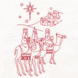 Holy Night Nativity - Three Wise Men (Redwork)