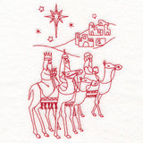 Holy Night Nativity - Three Wise Men (Redwork)