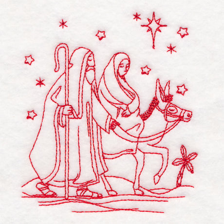 Holy Night Nativity - Mary & Joseph (Redwork)