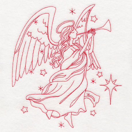 Holy Night Nativity - Angel (Redwork)
