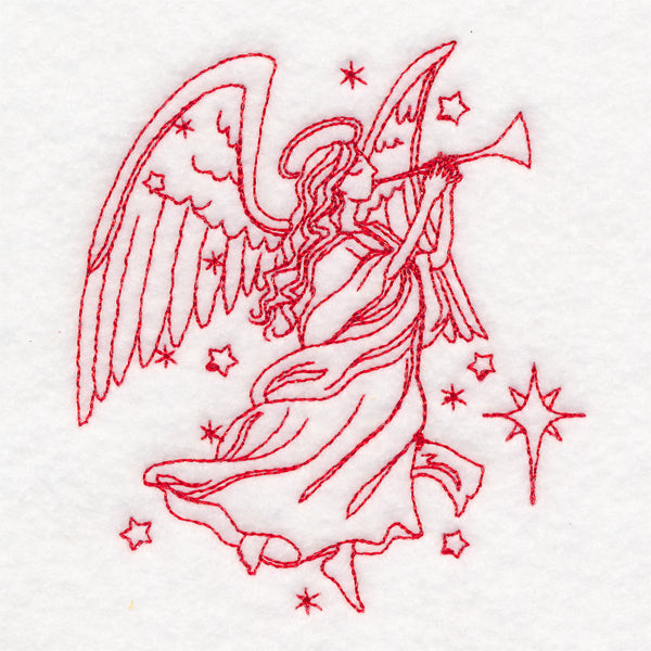 Holy Night Nativity - Angel (Redwork)