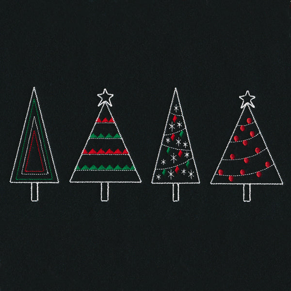 Merry Modern Christmas Tree Border