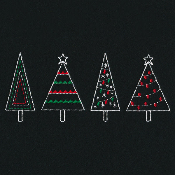 Merry Modern Christmas Tree Border