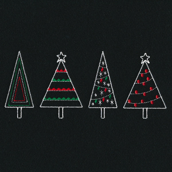 Merry Modern Christmas Tree Border