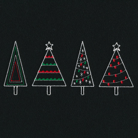 Merry Modern Christmas Tree Border