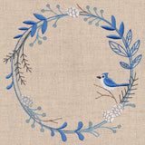 Frosted Blue Jay Winter Wreath