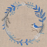 Frosted Blue Jay Winter Wreath