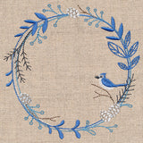 Frosted Blue Jay Winter Wreath