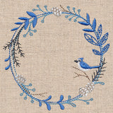 Frosted Blue Jay Winter Wreath