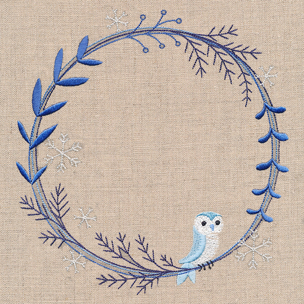 Frosted Owl Winter Wreath