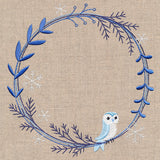 Frosted Owl Winter Wreath
