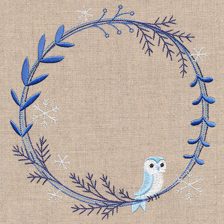 Frosted Owl Winter Wreath