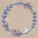 Frosted Owl Winter Wreath
