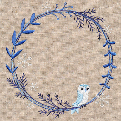 Frosted Owl Winter Wreath