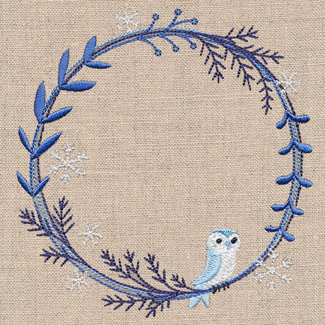 Frosted Owl Winter Wreath