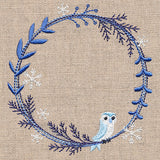 Frosted Owl Winter Wreath