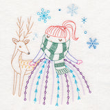 Winter Friends - Girl with Deer