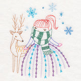 Winter Friends - Girl with Deer