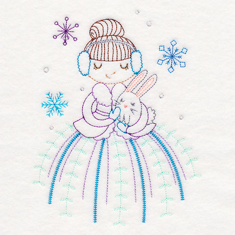 Winter Friends - Girl with Bunny