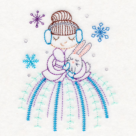 Winter Friends - Girl with Bunny