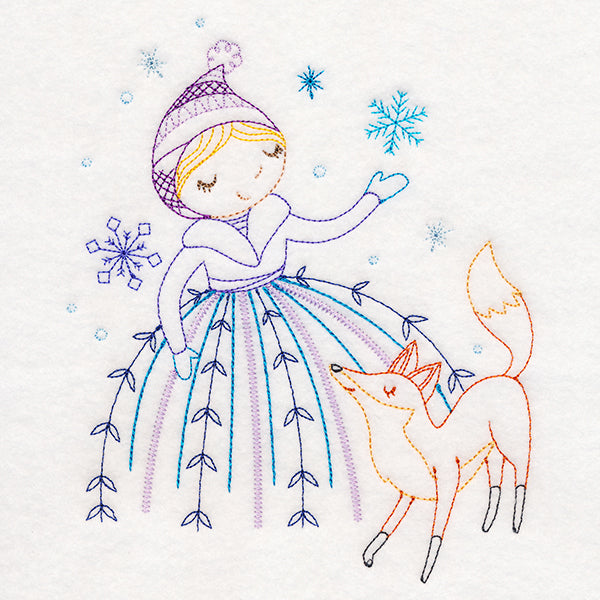 Winter Friends - Girl with Fox