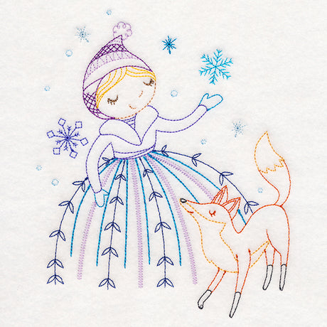 Winter Friends - Girl with Fox