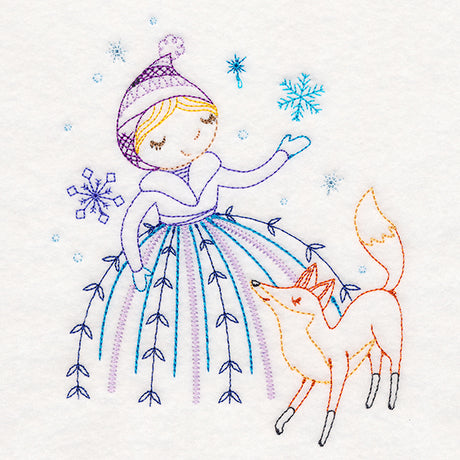 Winter Friends - Girl with Fox