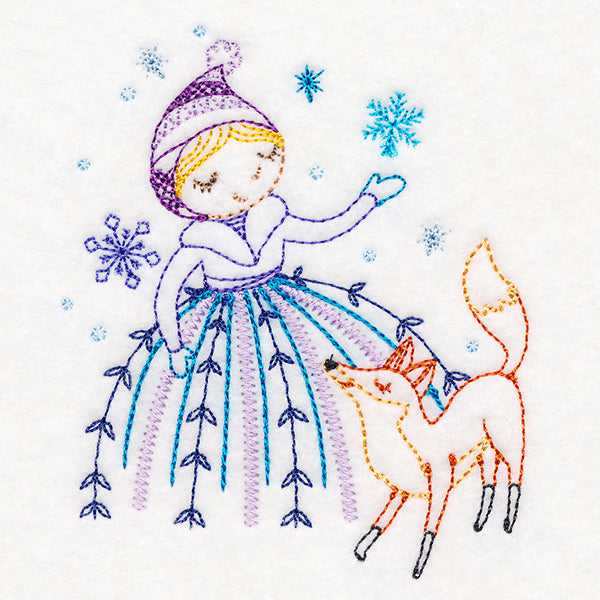 Winter Friends - Girl with Fox