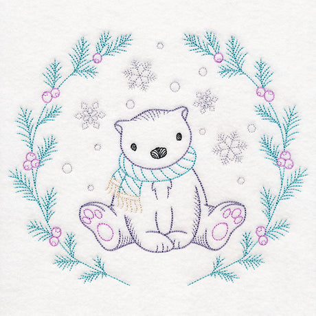 Winter Woodland Wreath - Polar Bear (Vintage)