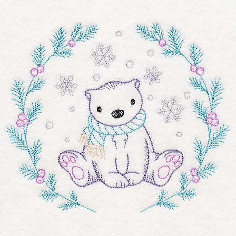 Winter Woodland Wreath - Polar Bear (Vintage)