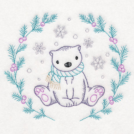 Winter Woodland Wreath - Polar Bear (Vintage)