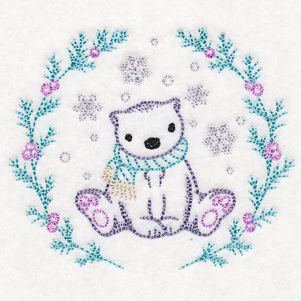 Winter Woodland Wreath - Polar Bear (Vintage)