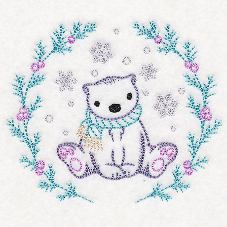 Winter Woodland Wreath - Polar Bear (Vintage)