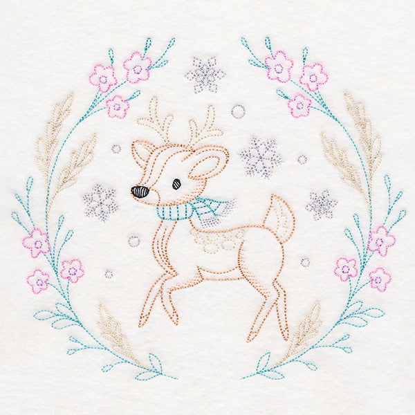 Winter Woodland Wreath - Deer (Vintage)