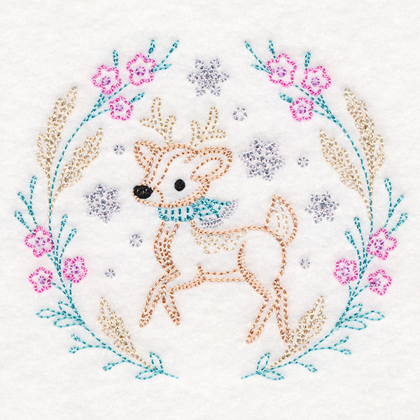 Winter Woodland Wreath - Deer (Vintage)