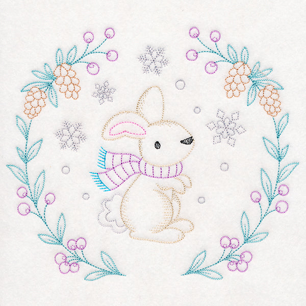 Winter Woodland Wreath - Bunny (Vintage)