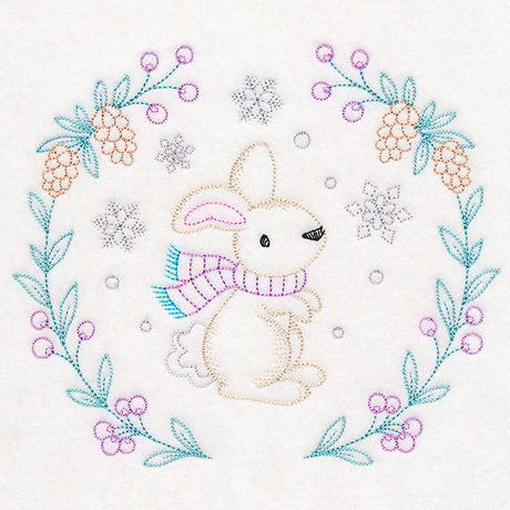 Winter Woodland Wreath - Bunny (Vintage)