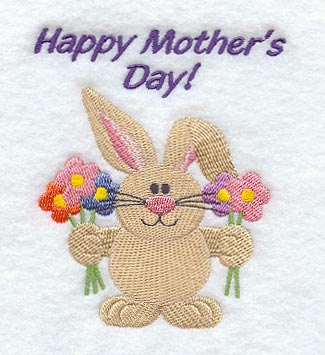 Bunny & Flowers & Happy Mother's Day
