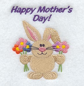 Bunny & Flowers & Happy Mother's Day