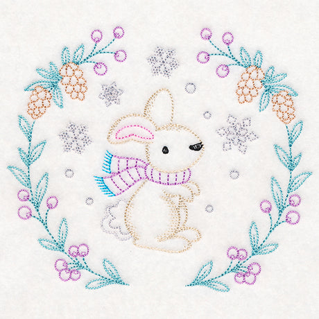 Winter Woodland Wreath - Bunny (Vintage)